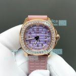 PP+ Factory 1:1 Gain Weight Patek Philippe Aquanaut 5068 Ladies Watch Lavender and Diamonds 